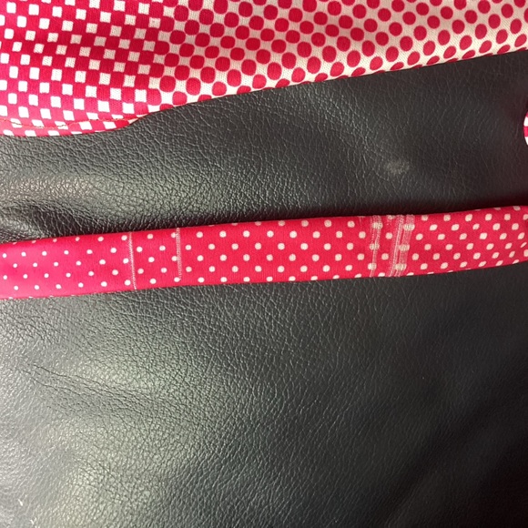 Handmade two piece swim beach dress pink polka dot and tropical flowers one size - Picture 8 of 9